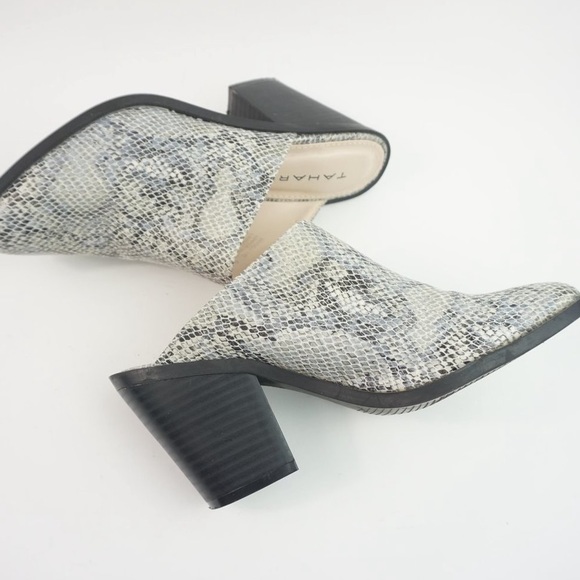 TAHARI WYNDA Slip On Mules Faux Snake Skin - Size 7 - Picture 4 of 9